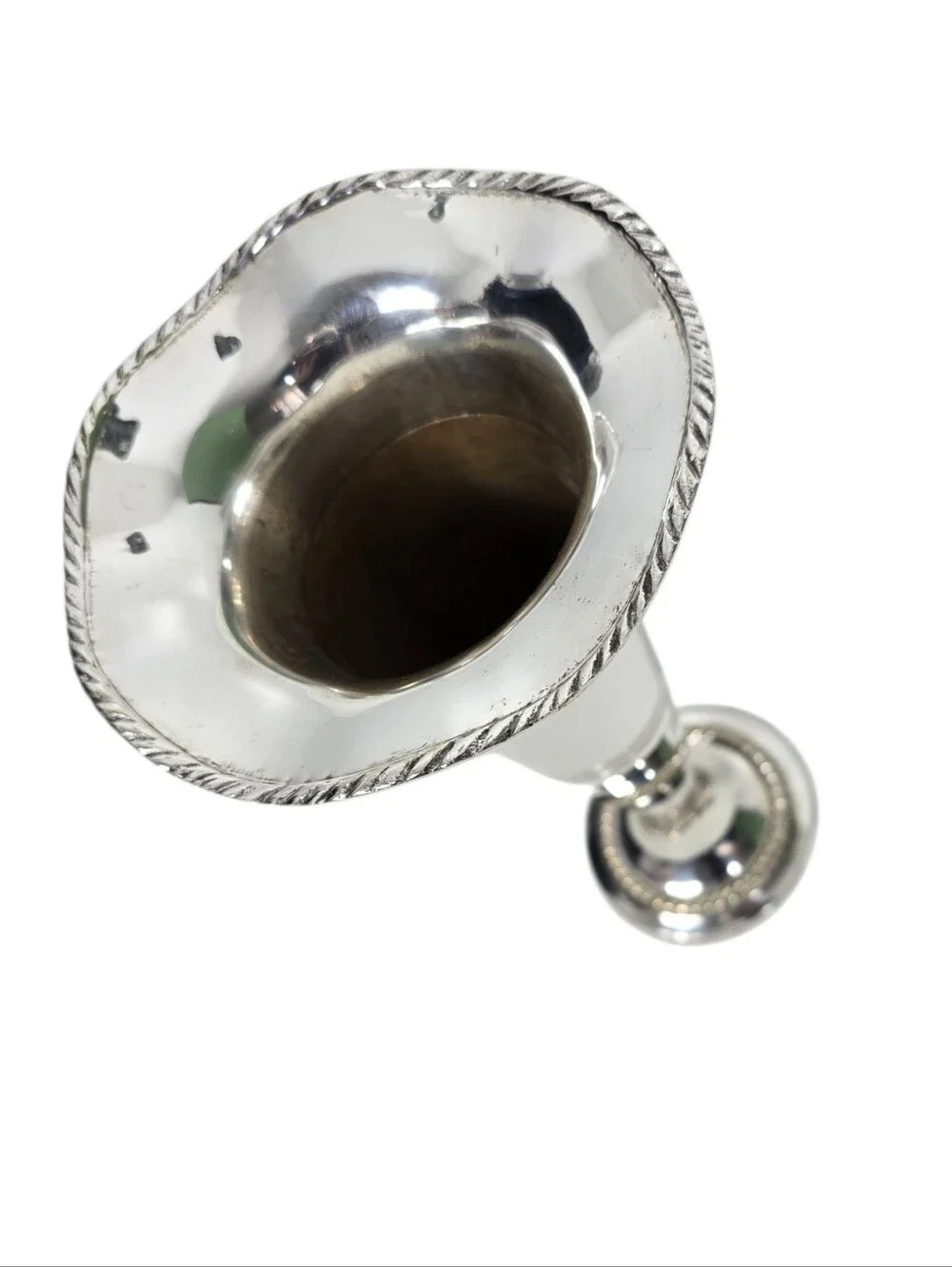 Vintage Department 56 Silverplate Bud Vase Fluted Rim Trumpet Vase 11.5